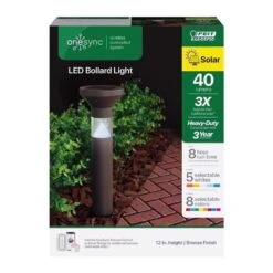 Feit OneSync Oil Rubbed Bronze Bronze Solar Powered 40 W LED Bollard Light 1 Pk