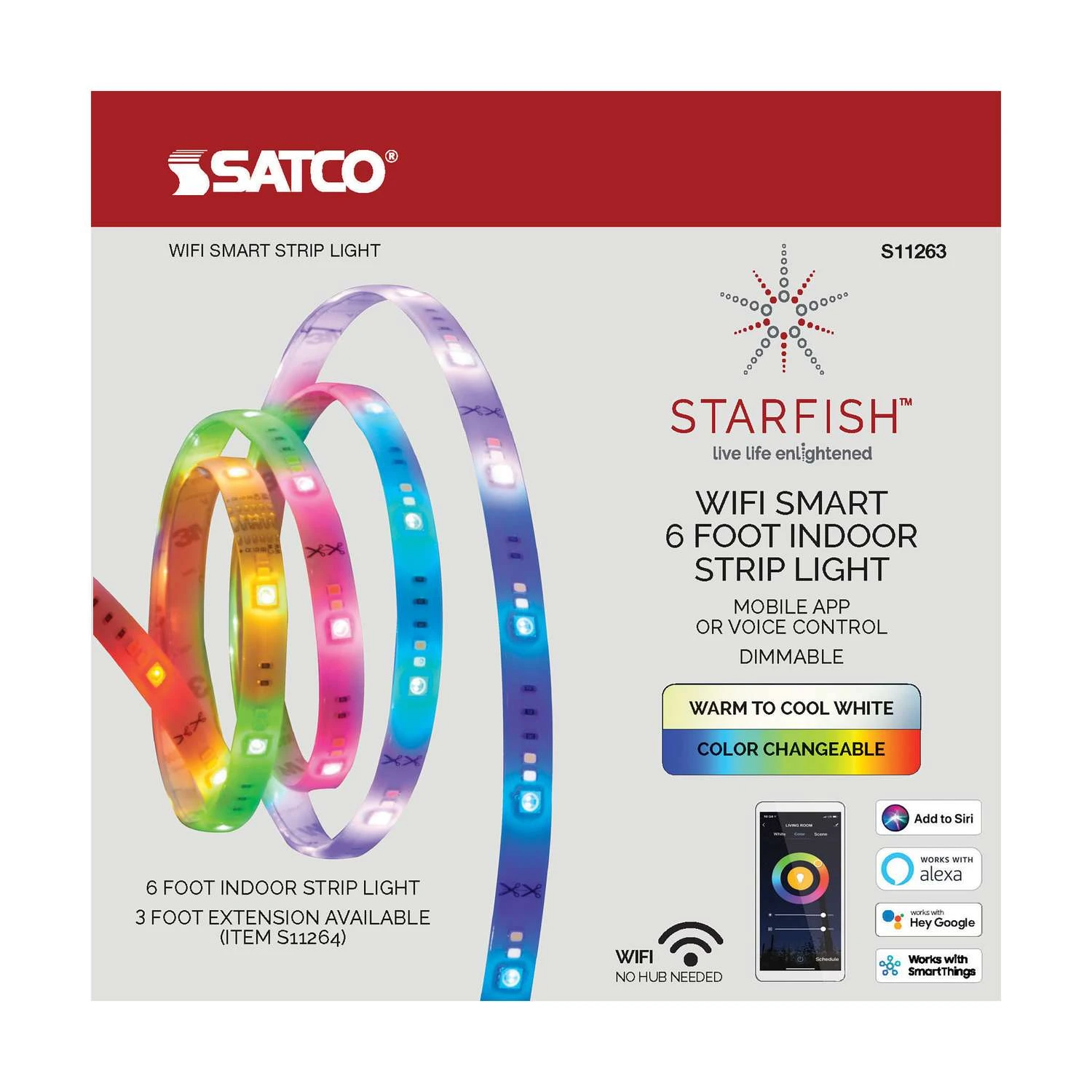 Satco Starfish 72 In. L Multicolored Plug-In LED Tape Light 1 Pk - Image 3