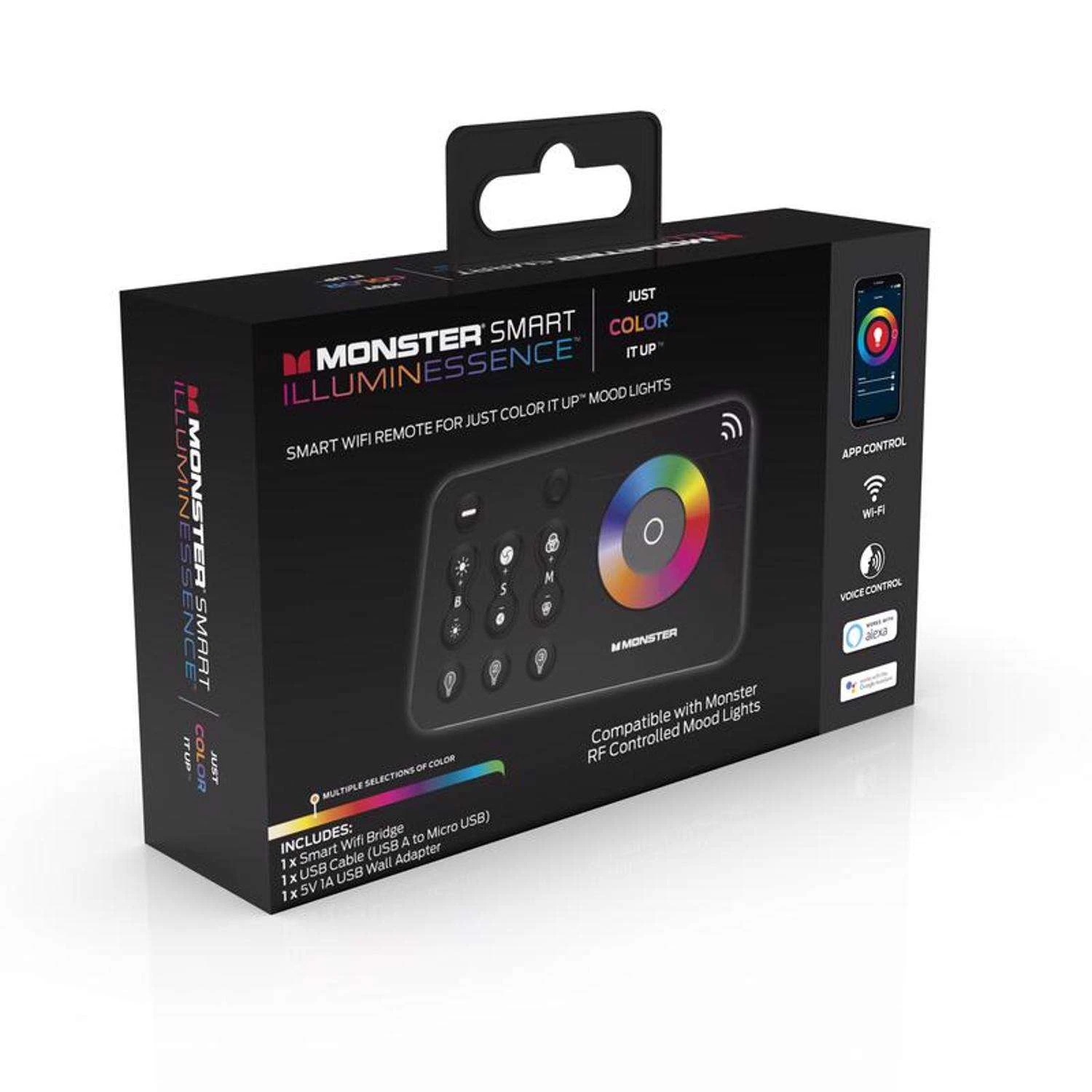 Monster Just Color It Up Wireless Smart-Enabled Mood Light Bridge Black 1 Pk - Image 5
