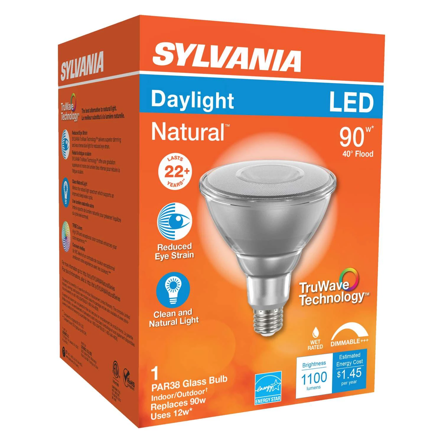 Sylvania Natural PAR38 E26 (Medium) LED Floodlight Bulb Daylight 90 Watt Equivalence 1 Pk