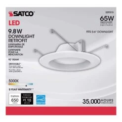 Satco Nuvo White 5-6 In. W Plastic LED Dimmable Recessed Downlight 9 W