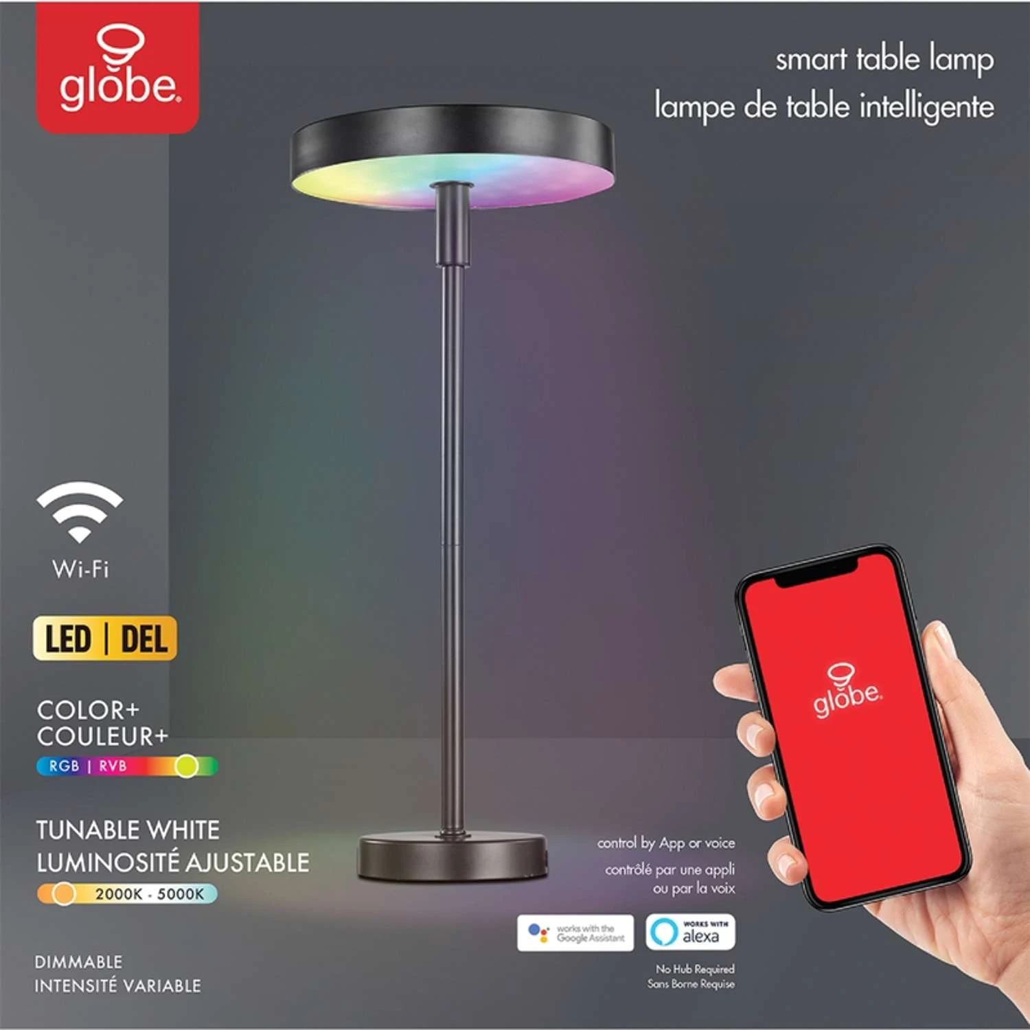 Globe Electric Smart Home 20 In. Matte Black Table Lamp - Image 3