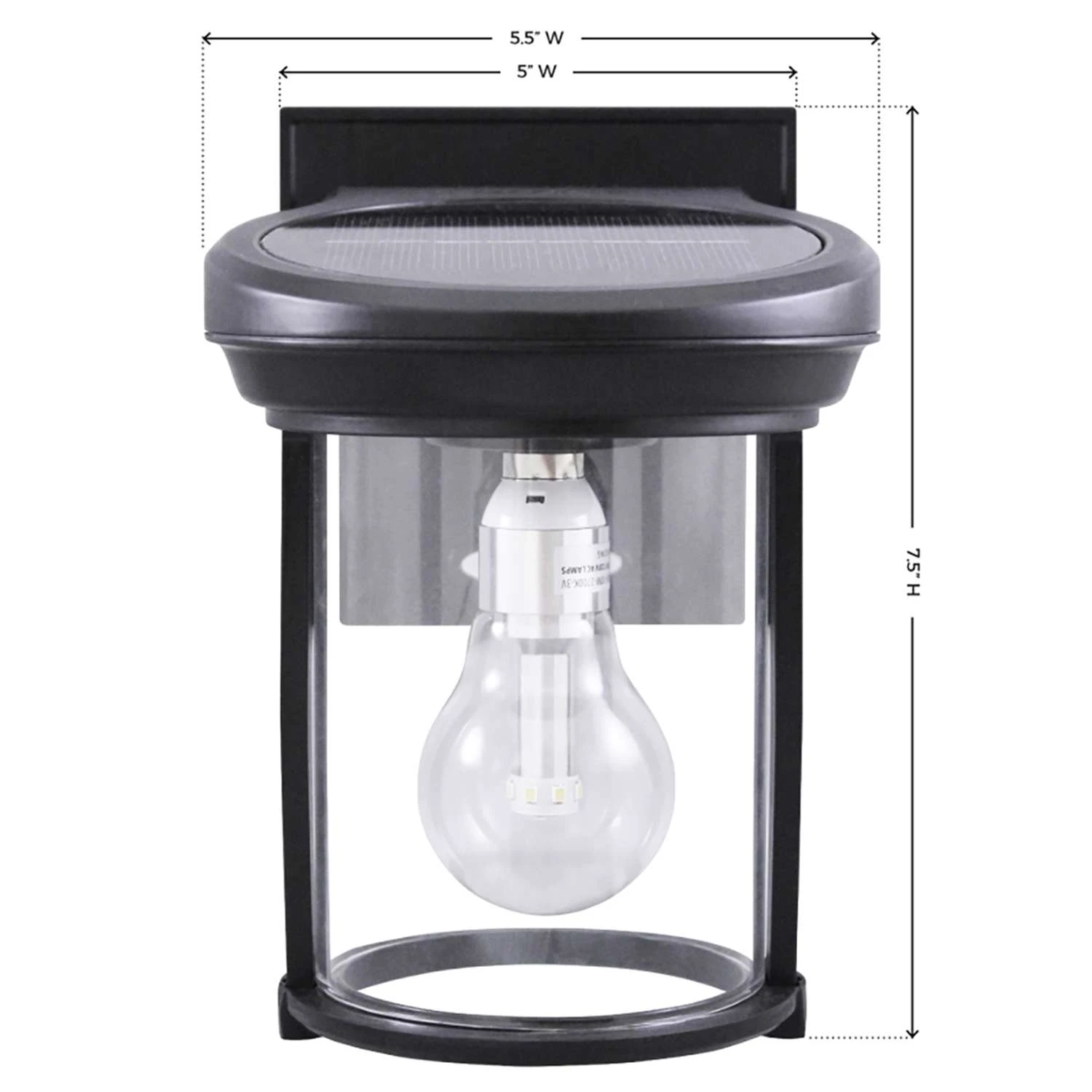 Gama Sonic Solar Coach Lantern Semi-Gloss Black Dusk To Dawn LED Wall Lantern - Image 3