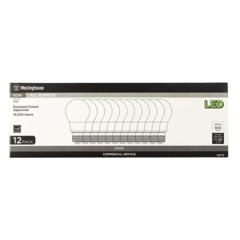 Westinghouse Omni A19 E26 (Medium) LED Bulb Warm White 60 Watt Equivalence 12 Pk - Image 2