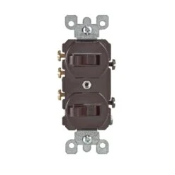 Leviton 15 Amps Single Pole Or 3-way Rocker Duplex Combination Switch Brown 1 Pk