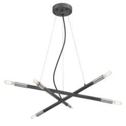 Westinghouse Felix Distressed Aluminum Black 6 Lights Chandelier
