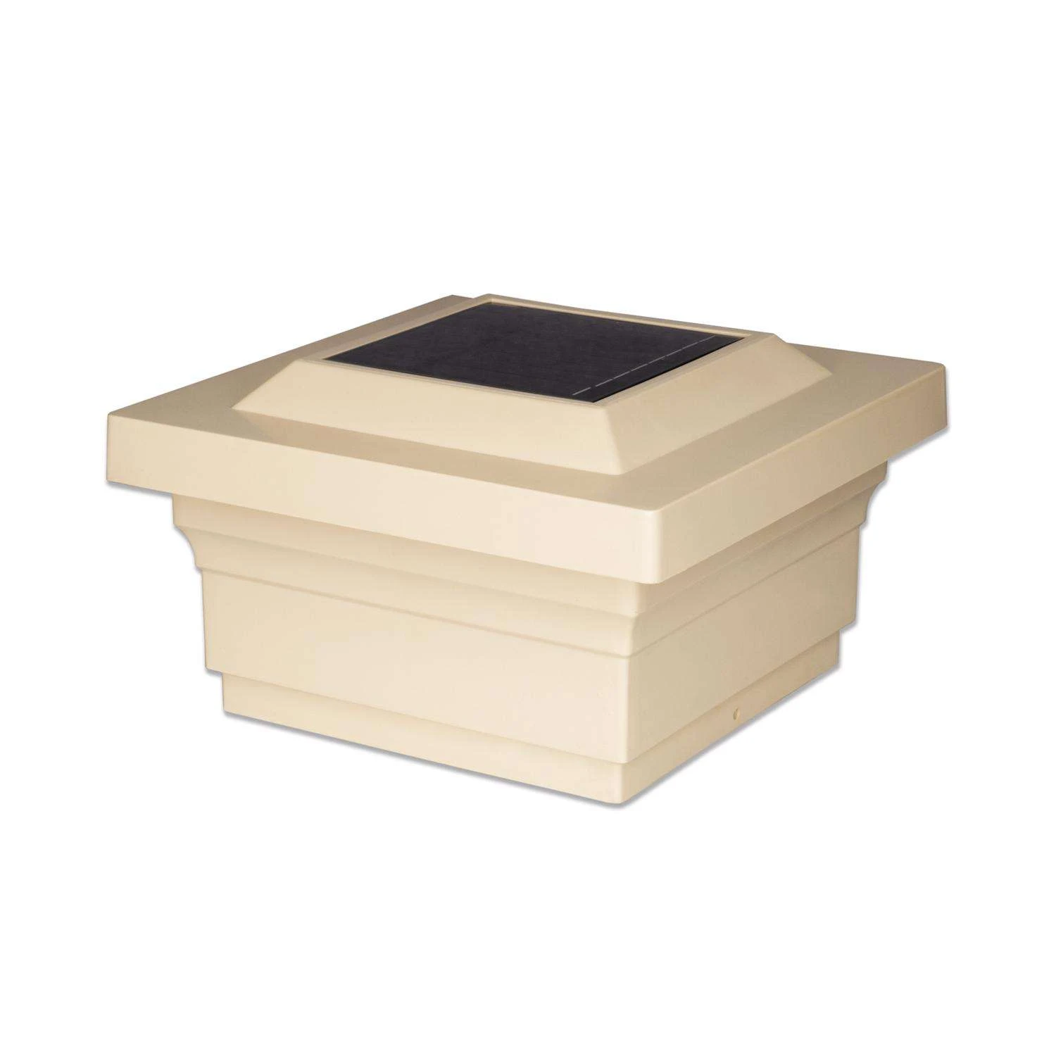 Classy Caps Tan Solar Powered 1 W LED Post Cap Light 2 Pk