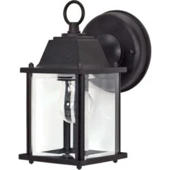 Nuvo Textured Black Switch Incandescent Lantern Fixture