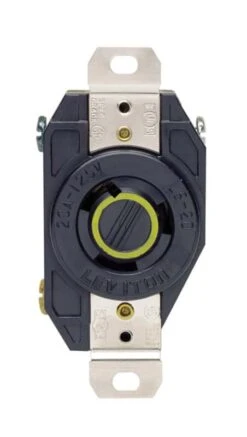 Leviton V-0-MAX 20 Amps 125 V Single Black Locking Receptacle L5-20R 1 Pk