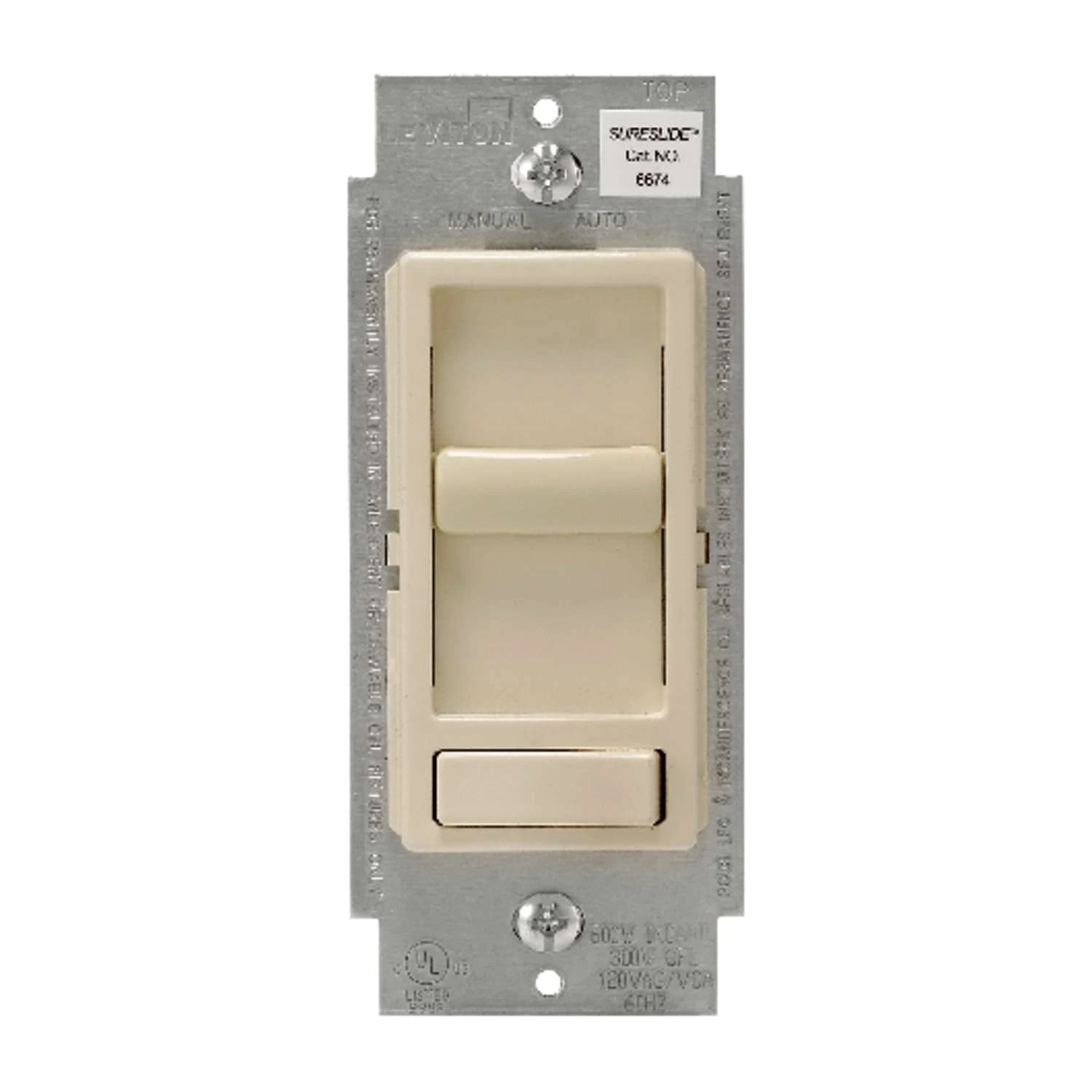 Leviton SureSlide Light Almond 600 W Preset Slide Dimmer Switch 1 Pk