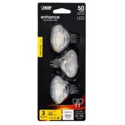 Feit Enhance MR16 GU5.3 LED Bulb Bright White 50 Watt Equivalence 3 Pk