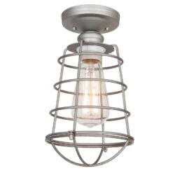Design House Ajax 11 In. H X 6.3 In. W X 6.3 In. L Galvanized Ceiling Fixture