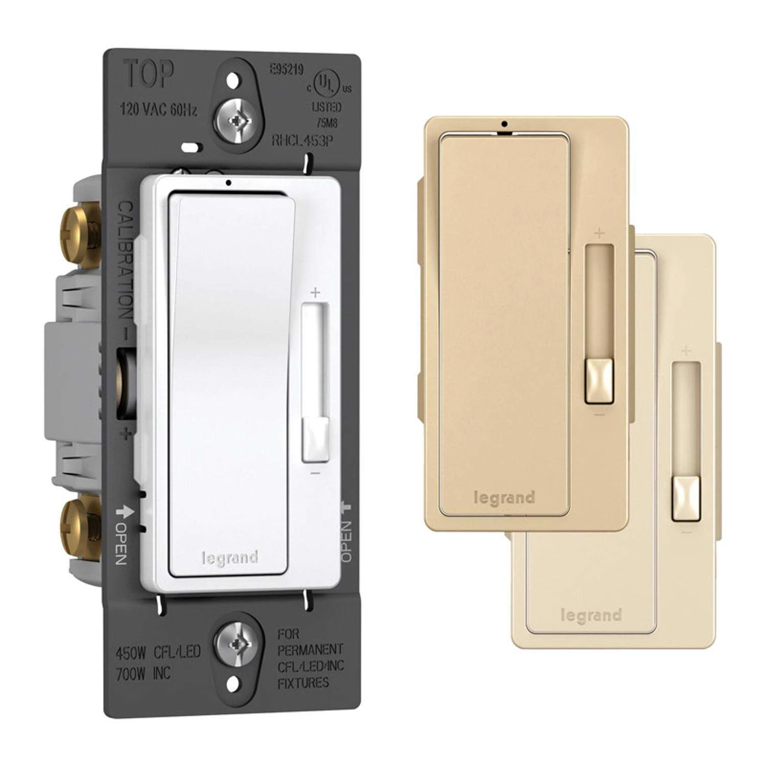 Legrand Radiant Multicolored 450 W Slide Dimmer Switch 1 Pk