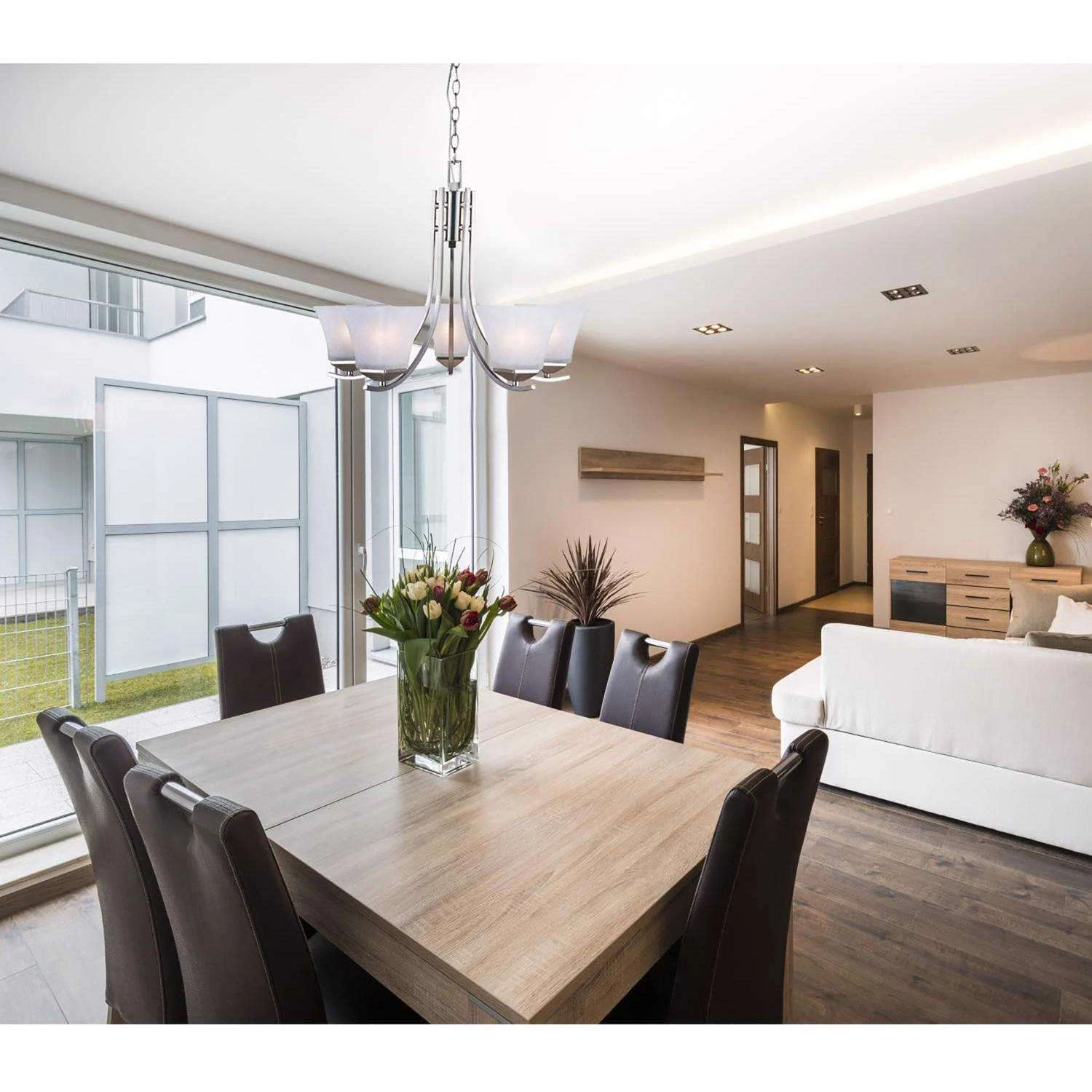 Design House Torino Satin Nickel 5 Lights Chandelier - Image 2