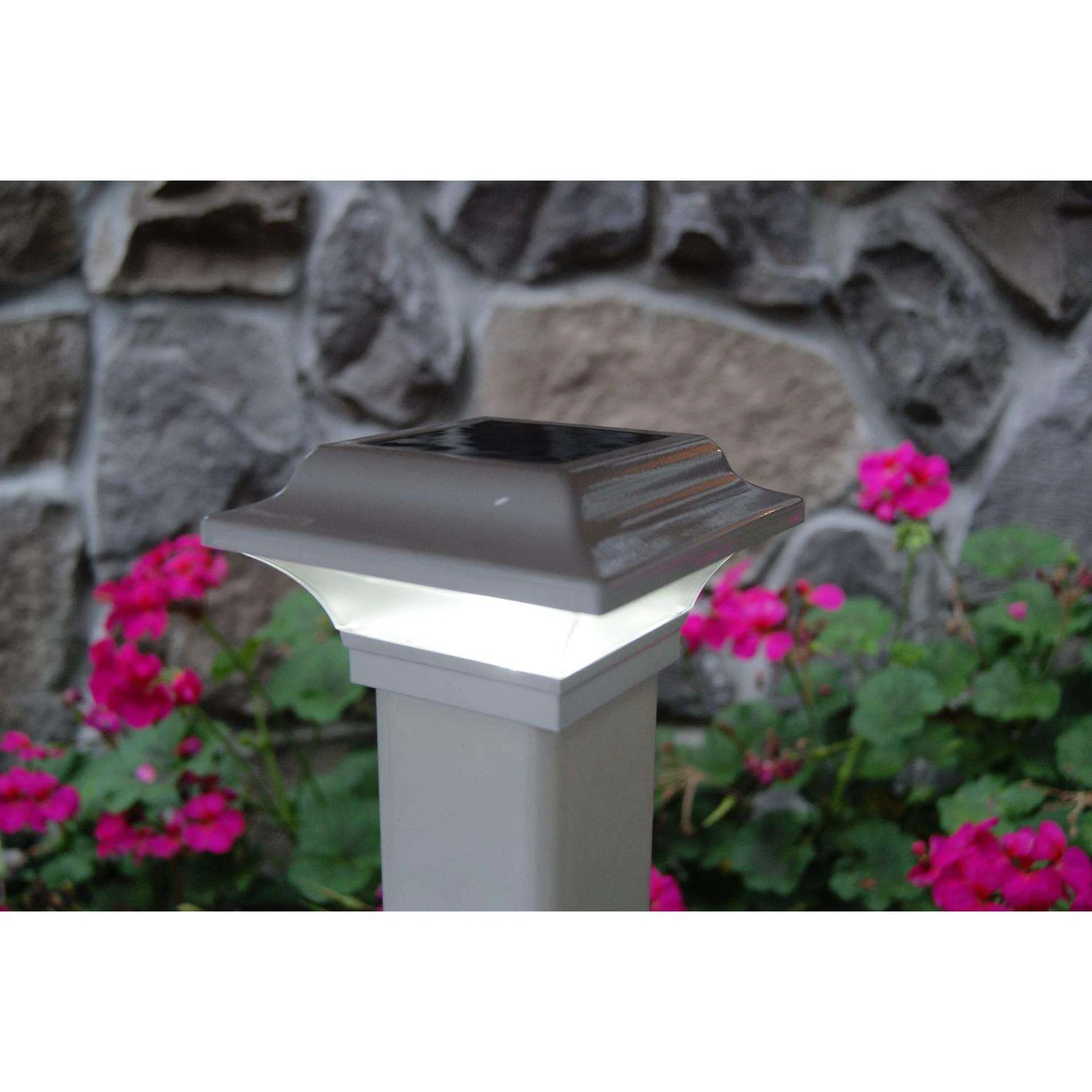 Classy Caps White Solar Powered 0.28 W LED Post Cap Light 2 Pk - Image 2