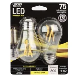 Feit LED A15 E26 (Medium) LED Light Bulb Soft White 75 Watt Equivalence 2 Pk