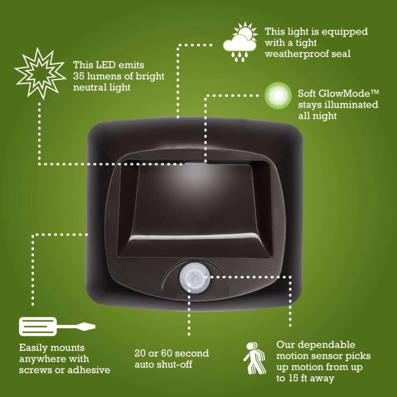 Mr. Beams Motion-Sensing Battery Powered LED Dark Brown Stair Light - Image 2