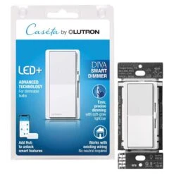 Lutron Caseta Diva White 150 W Toggle Smart-Enabled Dimmer Switch 1 Pk