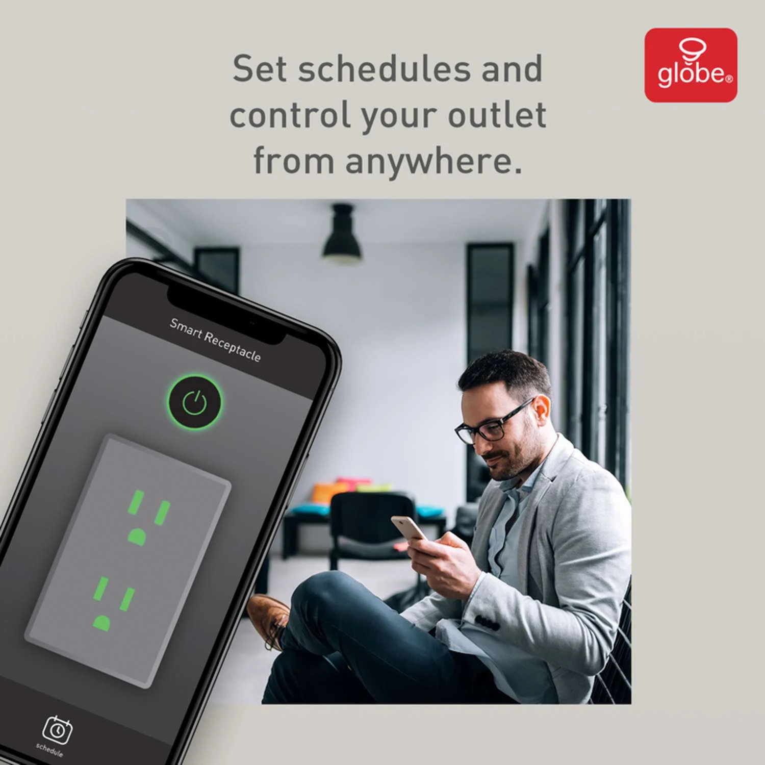 Globe Electric Wi-Fi Smart Home 15 Amps 125 V Duplex White Electrical WiFi Outlet 1 Pk - Image 6