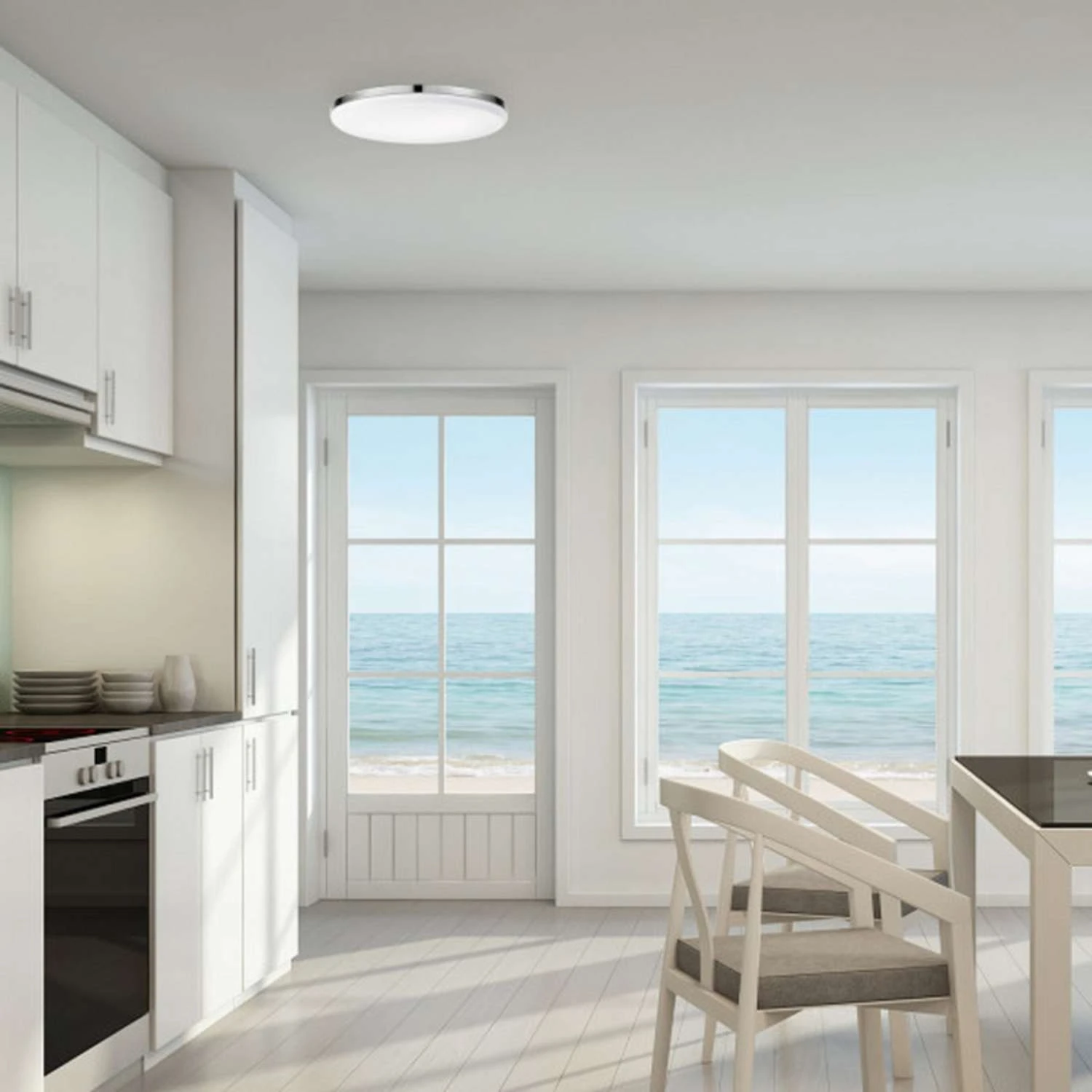 Globe Electric Ellington 2 In. H X 14 In. W X 14 In. L Chrome Ceiling Light - Image 4