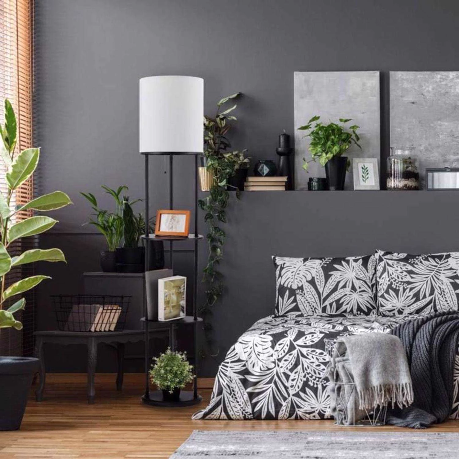 Globe Electric Reid 58 In. Matte Black/White Floor Lamp - Image 5