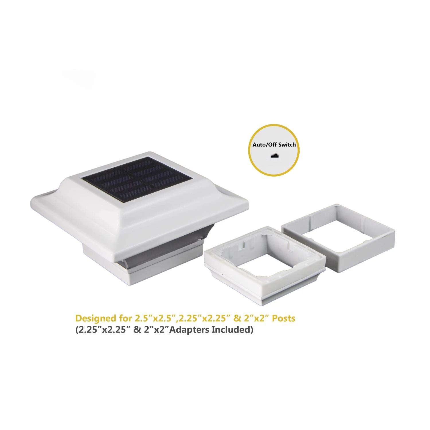 Classy Caps White Solar Powered 0.28 W LED Post Cap Light 2 Pk - Image 5