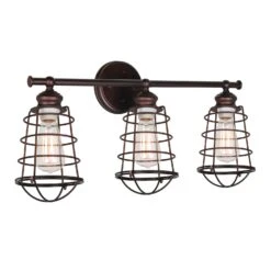 Design House Ajax Textured Bronze 3 Lights Vanity Light Surface