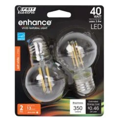 Feit Enhance G16.5 E26 (Medium) LED Bulb Soft White 40 Watt Equivalence 2 Pk