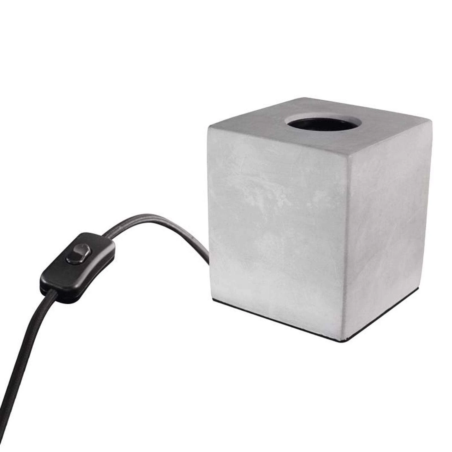 Feit 3.6 In. Concrete Beige/White Cube Lamp Base - Image 2