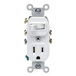 Leviton 15 Amps 120 V Duplex White Combination Switch/Outlet 5-15R 1 Pk