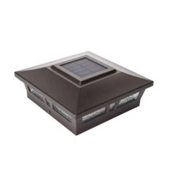 Classy Caps Brown Solar Powered 1 W LED Post Cap Light 2 Pk