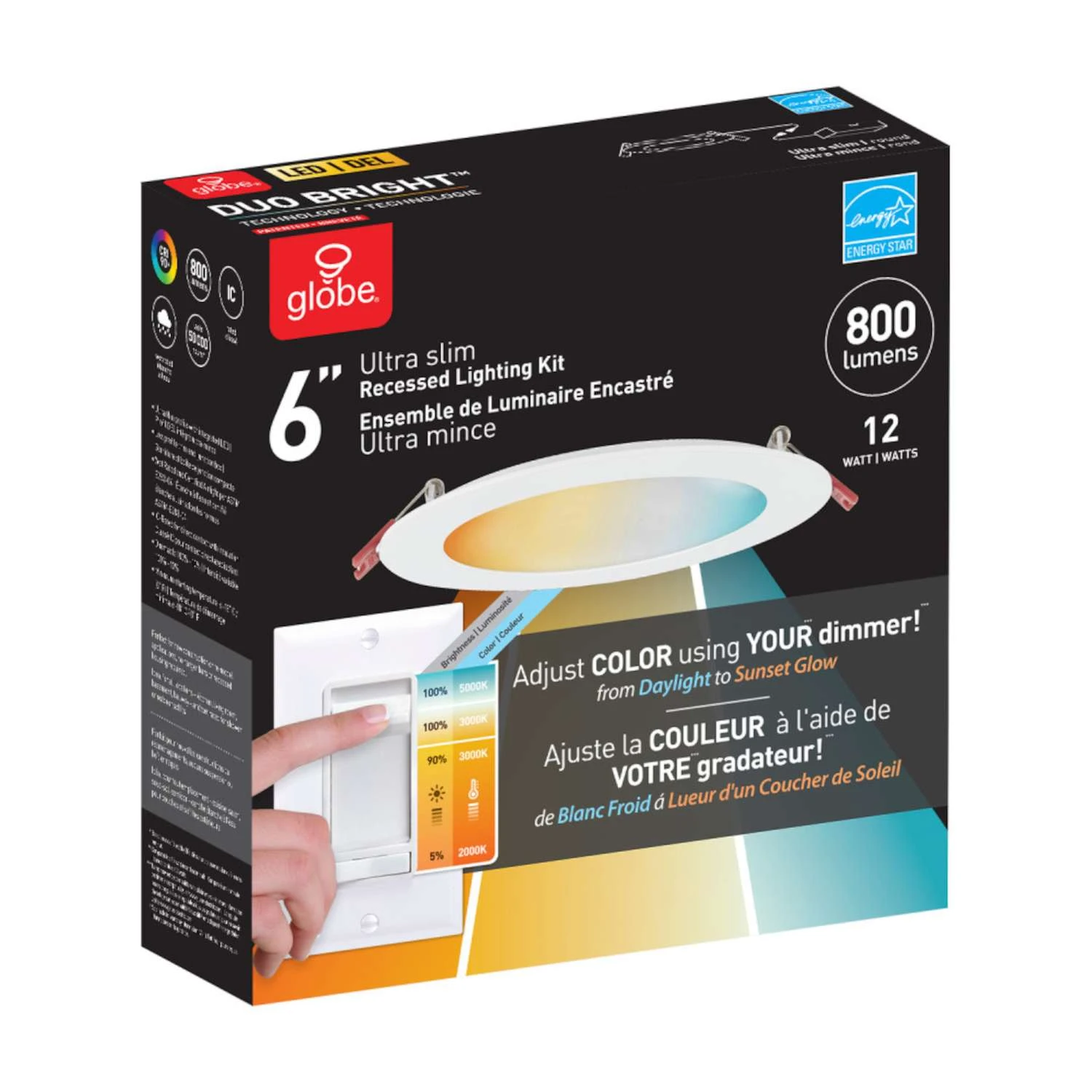 Globe Electric Ultra Slim Energy Star White 6 In. W Plastic LED Canless Recessed Downlight 12 W - Image 9