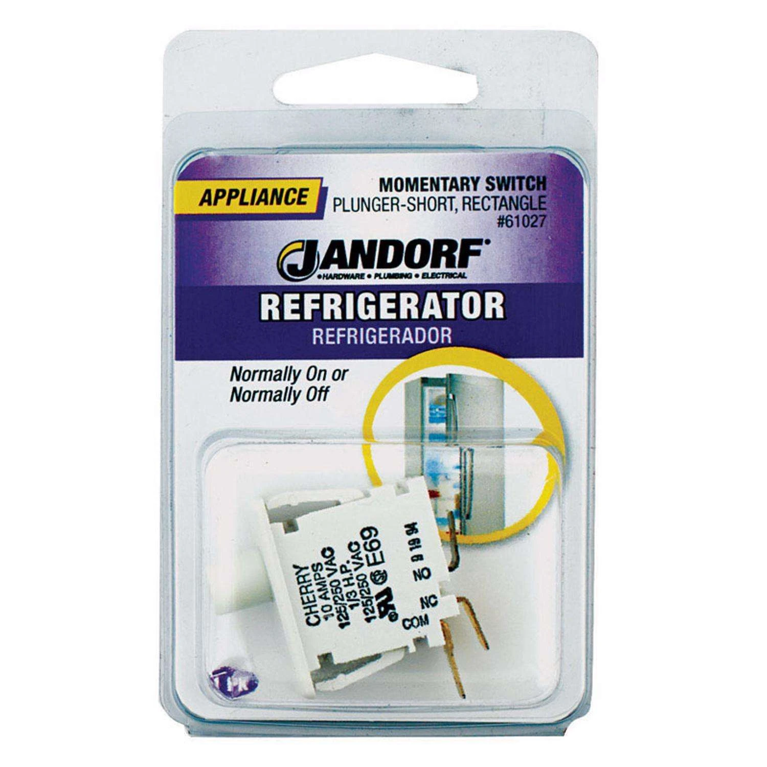 Jandorf 16 Amps Momentary Appliance Switch White 1 Pk - Image 2