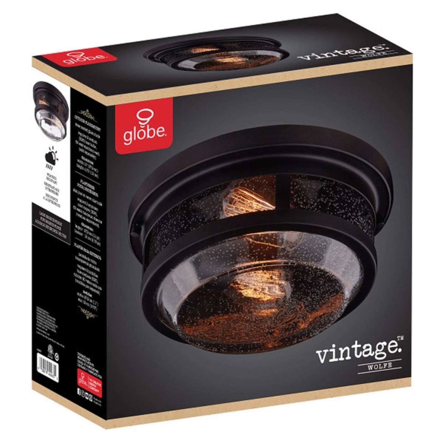 Globe Electric Wolfe Switch Natural Bronze Dimmable Outdoor Light Fixture Hardwired - Image 7