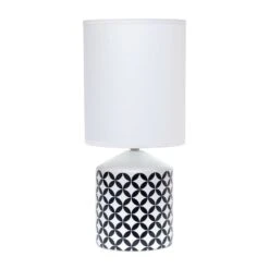 Simple Designs 18.5 In. Black/White Table Lamp