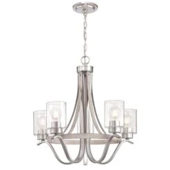 Westinghouse Barnwell Antique Ash And Brushed Nickel Silver 5 Lights Chandelier