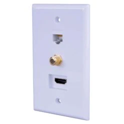 Monster Just Hook It Up White 1 Gang Plastic Coaxial Wall Plate 1 Pk