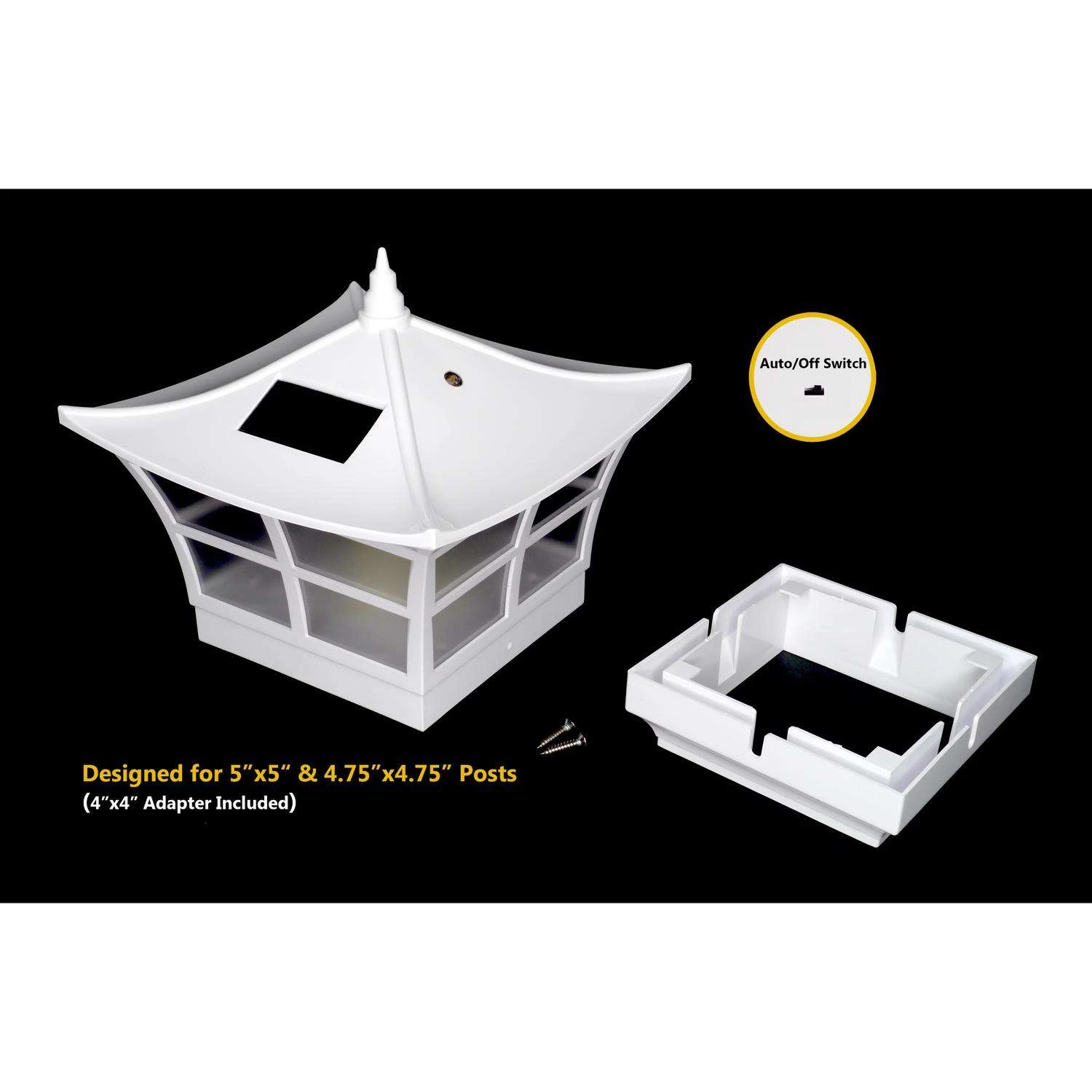 Classy Caps White Solar Powered 0.33 W LED Post Cap Light 2 Pk - Image 6