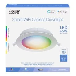Feit Smart Home Frost White 6 In. W Aluminum LED Smart-Enabled Canless Recessed Downlight 15 W