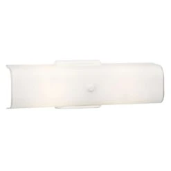 Design House White 2 Lights Bathroom Channel Fixture Surface