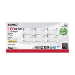 Satco Nuvo White 4 In. W Plastic LED Retrofit Recessed Lighting 8.7 W