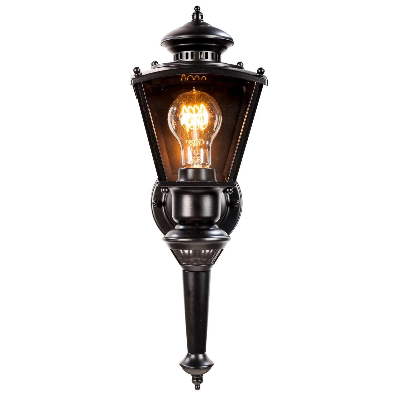 Heath Zenith Black Motion-Sensing Incandescent Wall Lantern - Image 4