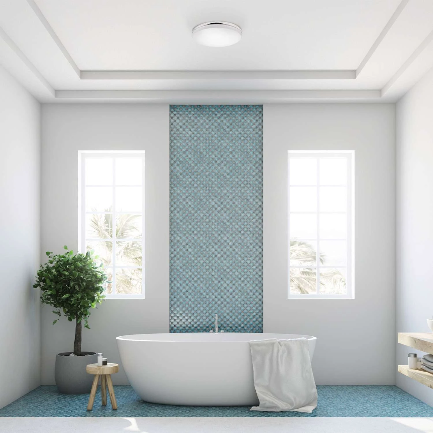 Globe Electric Ellington 2 In. H X 14 In. W X 14 In. L Chrome Ceiling Light - Image 8