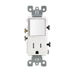 Leviton Decora 15 Amps 125 V White Combination Switch/Outlet 5-15 R 1 Pk