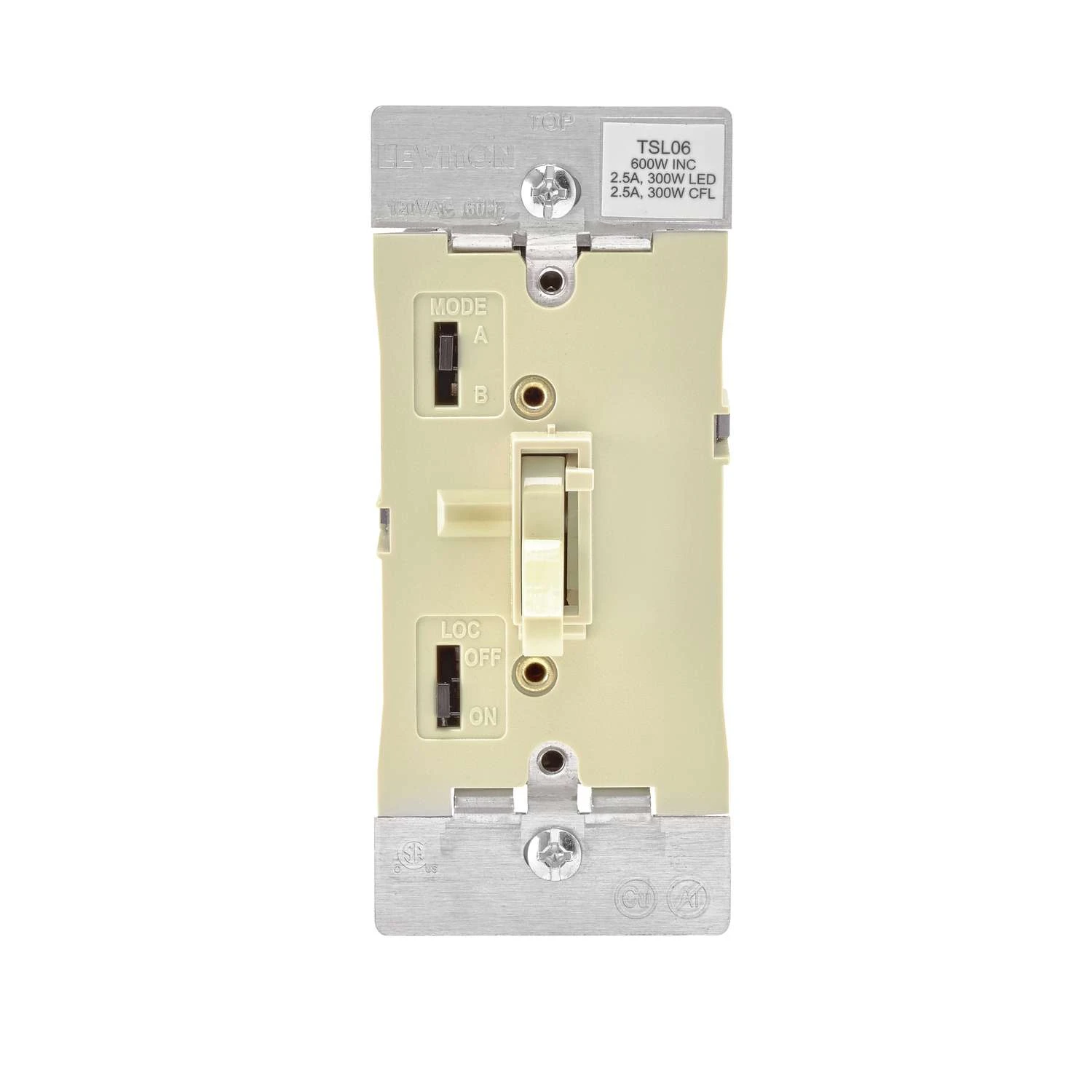 Leviton Ivory 600 W Toggle Dimmer Switch 1 Pk