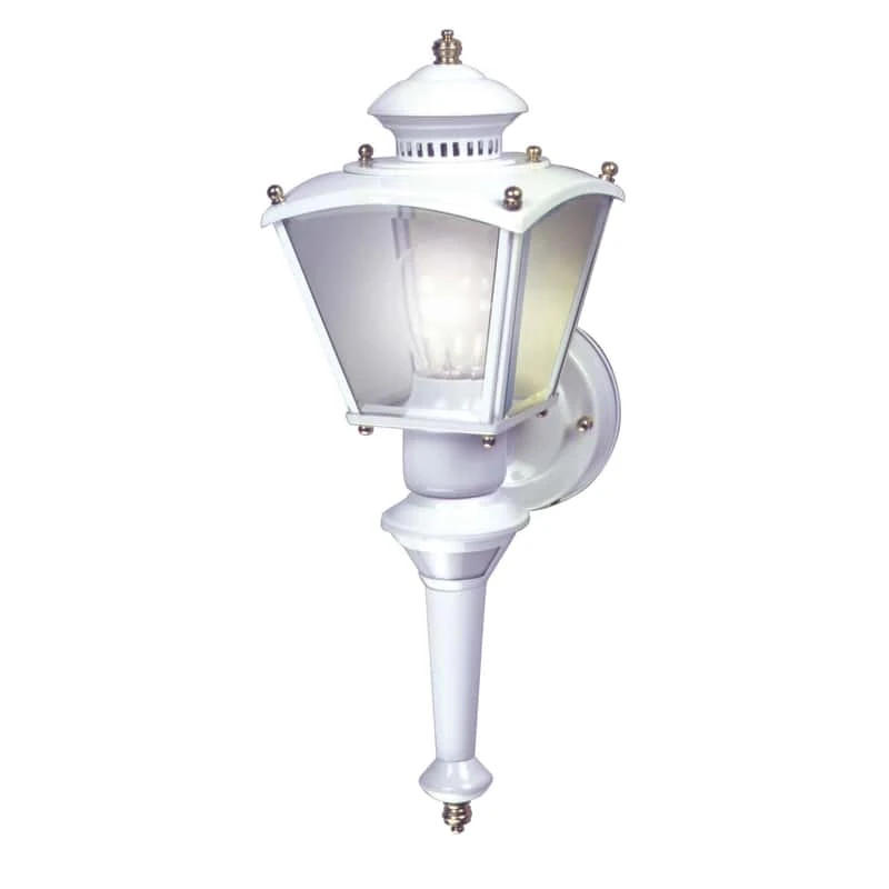 Heath Zenith White Motion-Sensing Incandescent Wall Lantern - Image 2