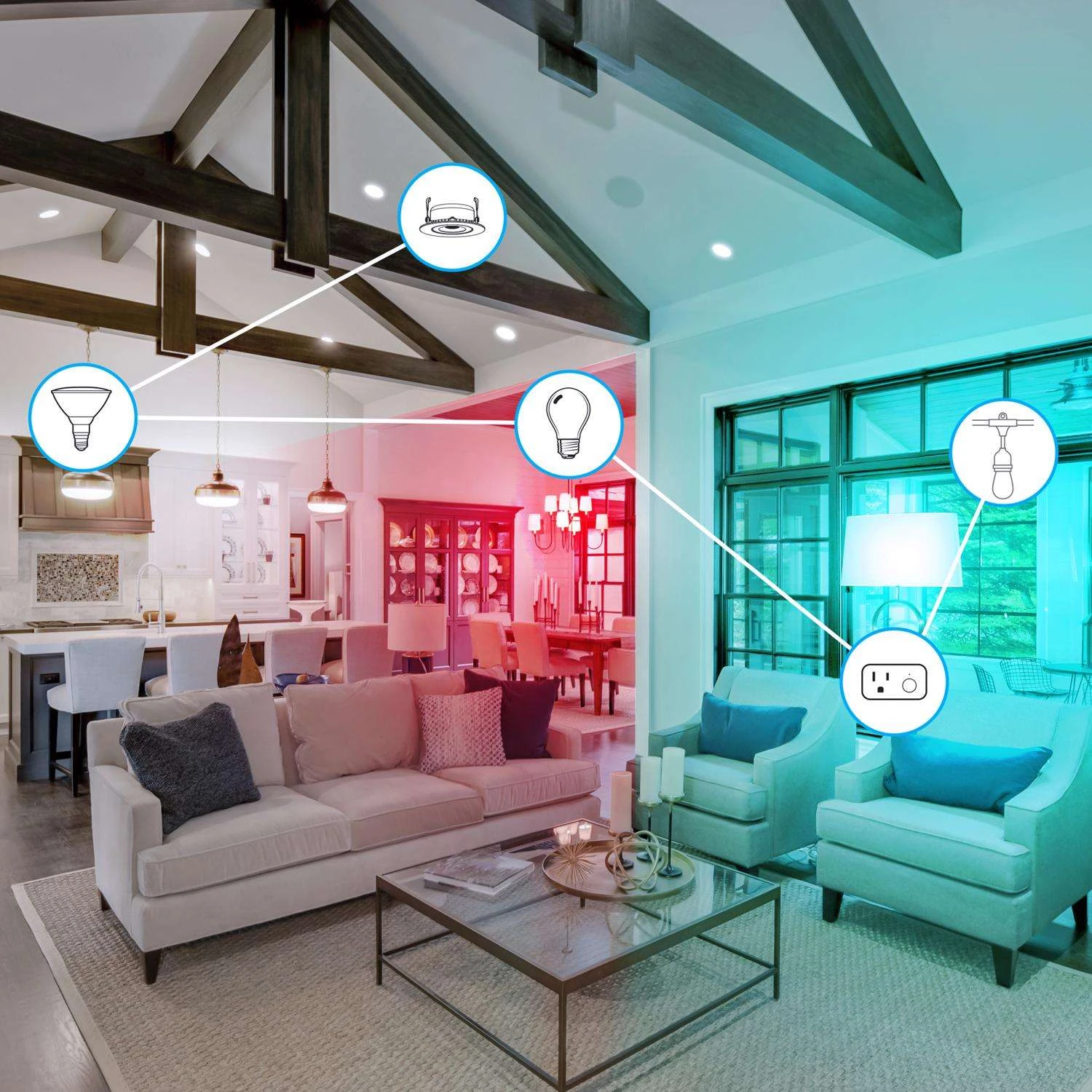 Feit Smart Home BR30 E26 (Medium) Smart-Enabled LED Bulb Color Changing 65 Watt Equivalence 1 Pk - Image 6