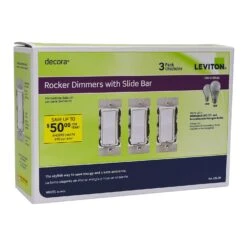 Leviton Decora White 600 W Rocker Dimmer Switch 3 Pk