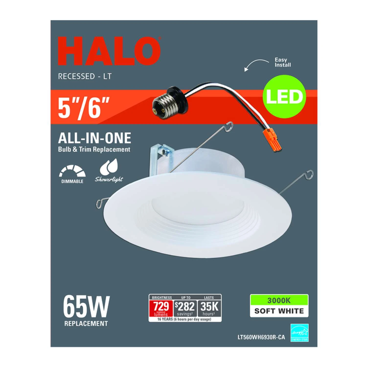 Halo Matte White 5-6 In. W LED Retrofit Recessed Lighting