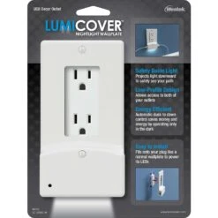 Westek LUMICOVER White 1 Gang Plastic Decorator USB Nightlight Wall Plate Charger 1 Pk